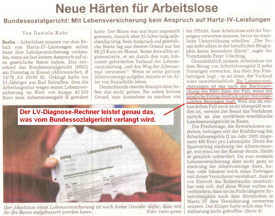 SZ 16.04.2008 Bundes Sozialgerichts Urteil LV Arbeitslos 